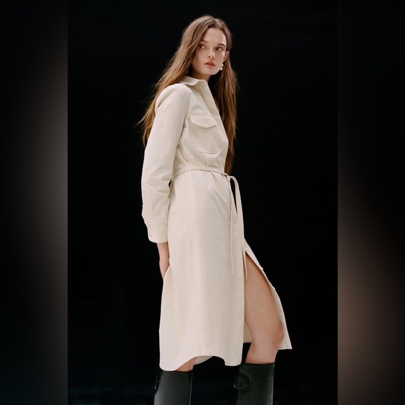 Chic Cream Button-Down Dress - Picture 3 of 8